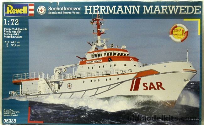 Revell 1/72 Hermann Marwede Seenotkreuzer Search and Rescue, 05238 plastic model kit